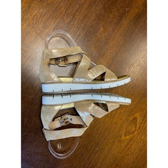 Sofft Metallic Platform Strappy Sandal Women 6 Gold Easter Spring Wedding Light - Picture 4 of 8